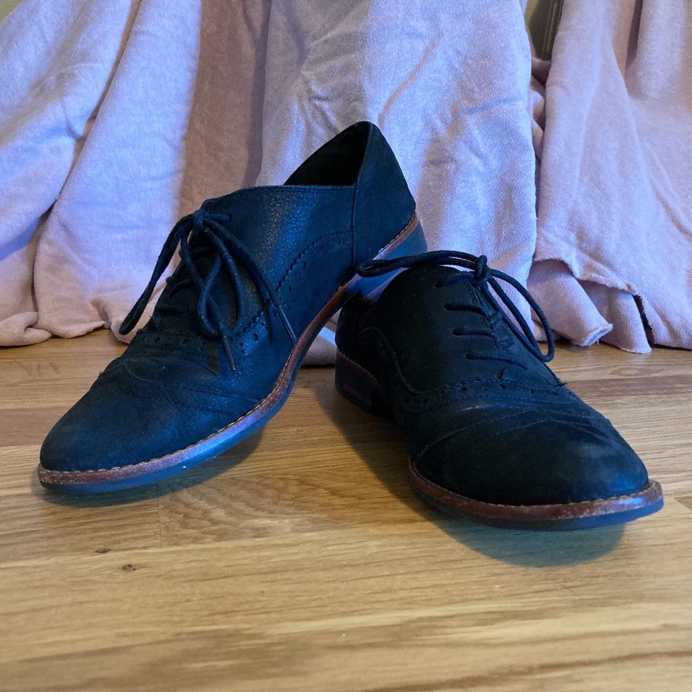 Women's Black Suede Lace Up Oxford - Aldo - Women's 7